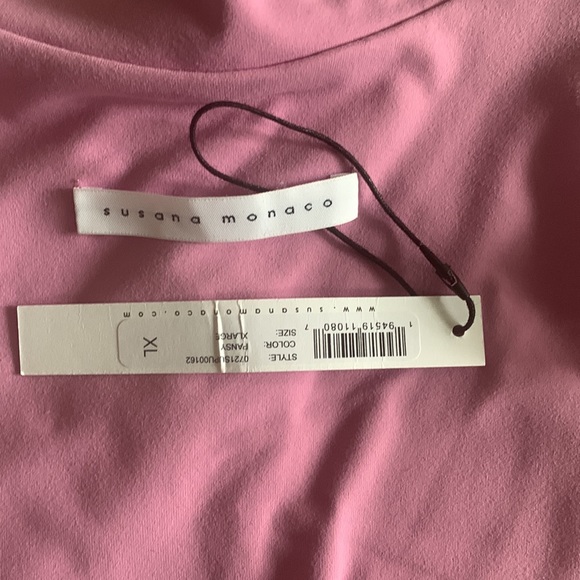 NWT Susana Monaco mock neck ruffled bodysuit. Size XL - Picture 7 of 7